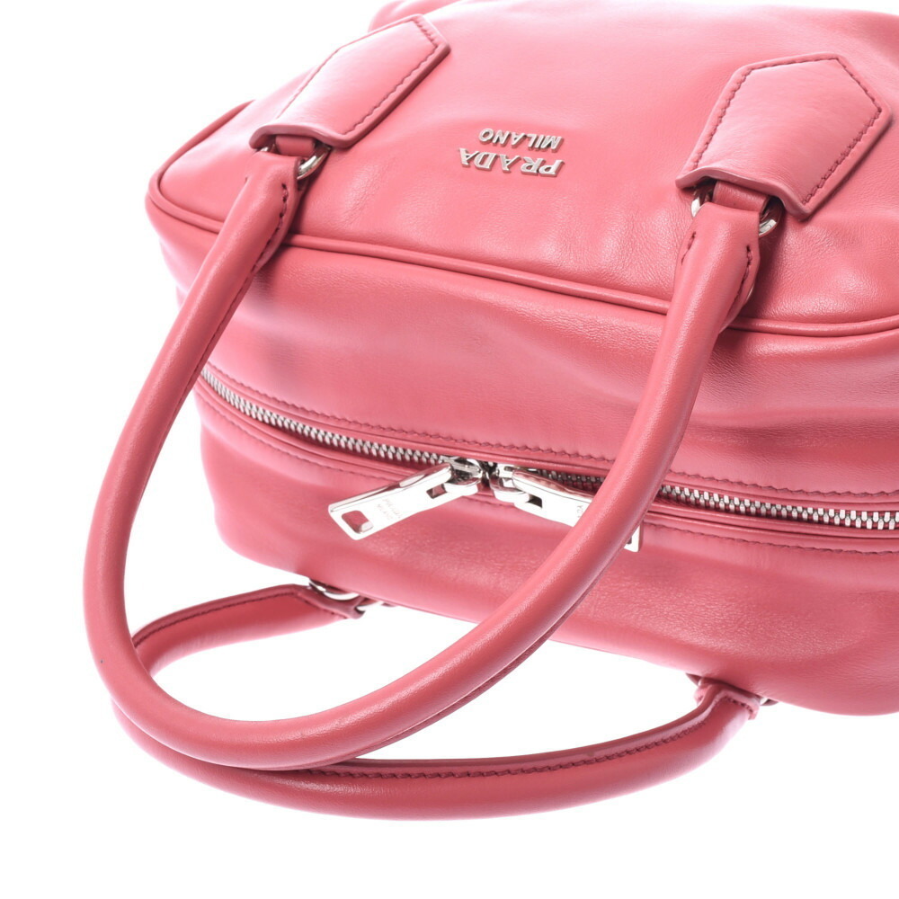 Prada Handbag Bag Pink Calfskin Boston - Picture 3 of 11